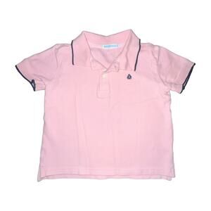 Janie and Jack VGUC Pink Short Sleeve Polo with Navy Detail. Size 3